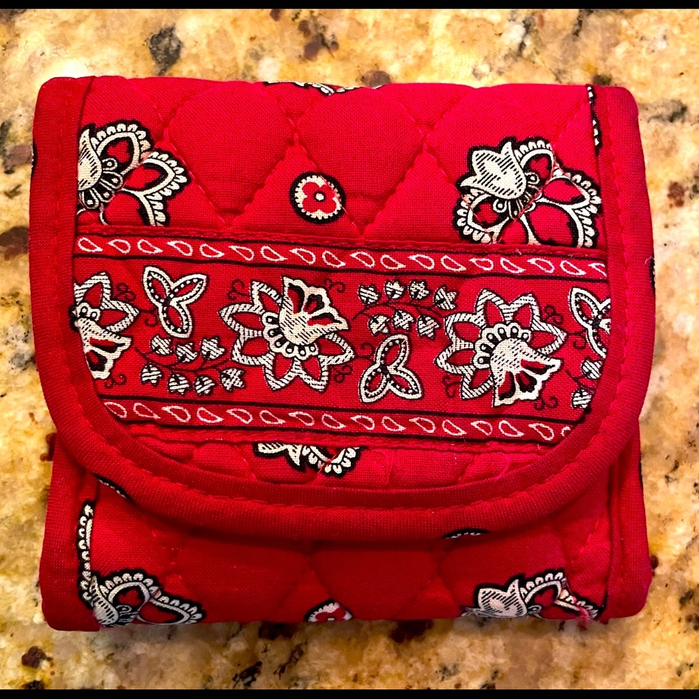 Vera Bradley Trifold Wallet in Retired Red Bandana Print